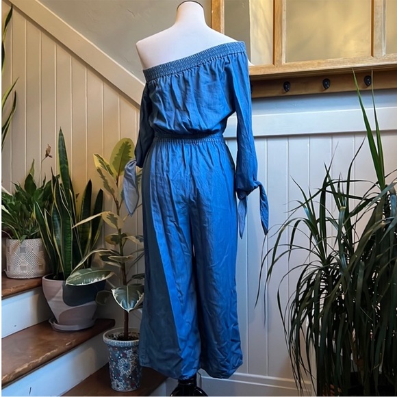 MICHAEL Michael Kors Light Cadet Wash One-Shoulder Women Jumpsuit - Picture 4 of 15